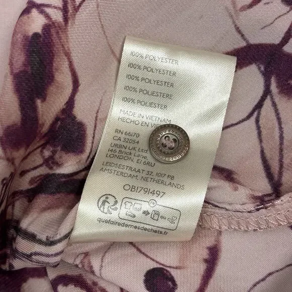 by Anthropologie Henley Blouse Multicolor Flowy Top sz Medium office career boho - Picture 9 of 10